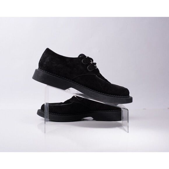 Yves Saint Laurent YSL Women Teddy Suede Creepers Lace Up Shoes Black EU 39 US 9 - Picture 2 of 9